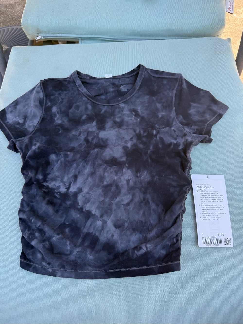 Lululemon Women’s All It Takes Tee Short Sleeve Diamond Dye Pitch Grey S 4 NWT